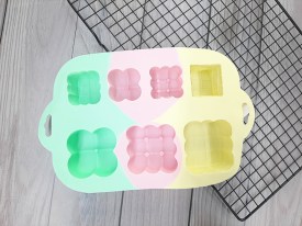 Molde silicona tricolor 7 cubos surtidos